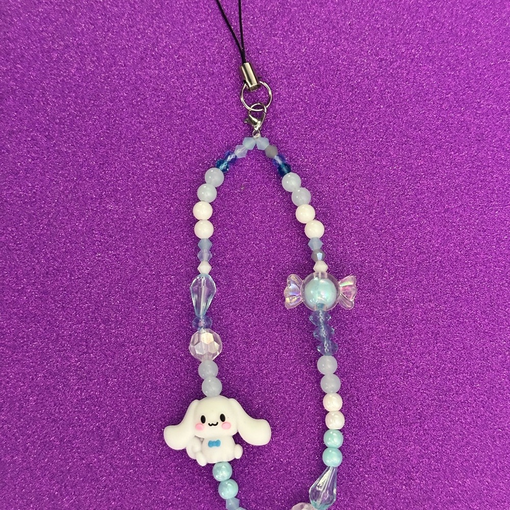 Cinnamon Roll Beaded Phone Charm or Owala bottle charm - Multi purpose-Handmade